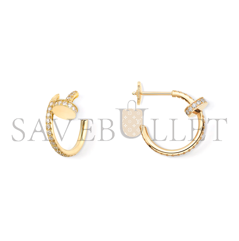 CARTIER JUSTE UN CLOU HOOP EARRINGS, SMALL MODEL, PAVED B8301430